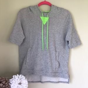 Gray hooded sweatshirt